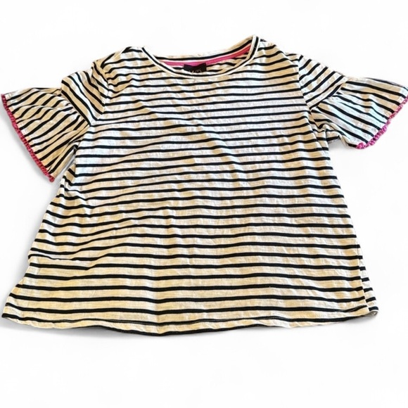 W5 SIZE M Black and White Striped Top with Pink Detail - Picture 4 of 8